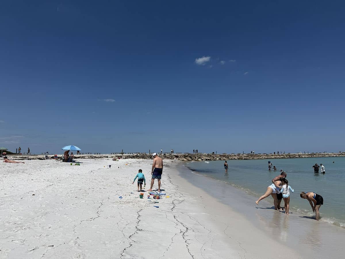 Fort Pierce beach looking north toward Jetty Park