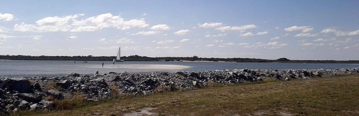 Ponce de Leon Inlet beach viewed from Lighthouse Point Park